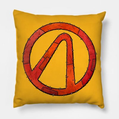 Vault Symbol Stitched Red Borderlands Throw Pillow Official Borderlands Merch