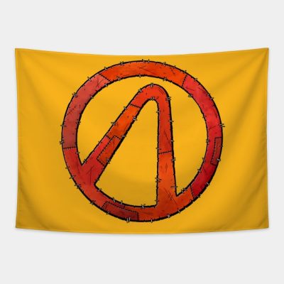 Vault Symbol Stitched Red Borderlands Tapestry Official Borderlands Merch