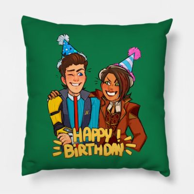 Borderlands Birthday Card Design Throw Pillow Official Borderlands Merch