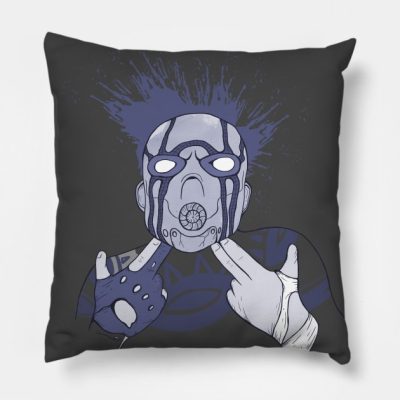 Blue Borderlands Psycho Shooting Throw Pillow Official Borderlands Merch