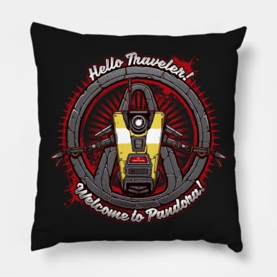 Hello Traveler Throw Pillow Official Borderlands Merch