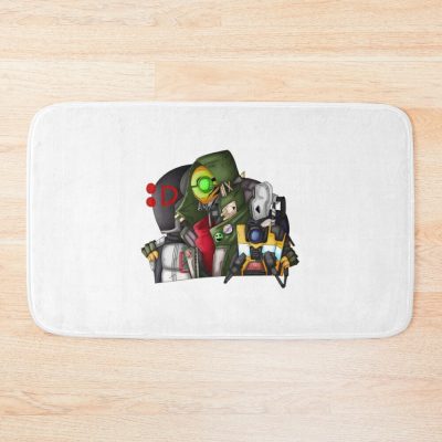 Borderlands Zer0, Fl4K And Claptrap Bath Mat Official Borderlands Merch