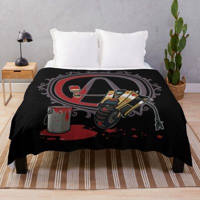 Borderlands Claptrap Painter Throw Blanket Official Borderlands Merch