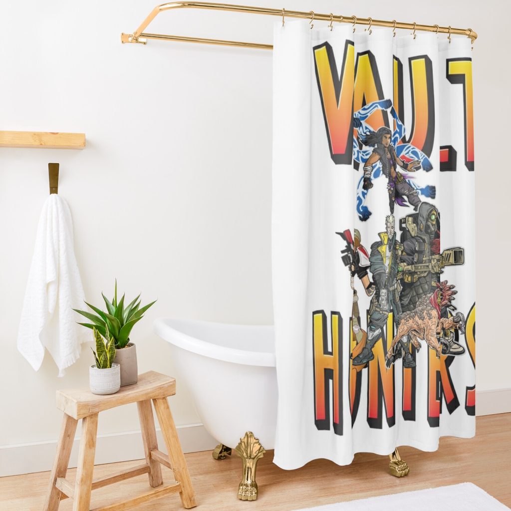 Vault Hunters Borderlands 3  Fl4K Beastmaster Amara Siren Moze Gunner Zane Operative Shower Curtain Official Borderlands Merch