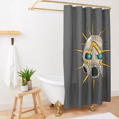 Borderlands Psycho Mask Iconography Shower Curtain Official Borderlands Merch