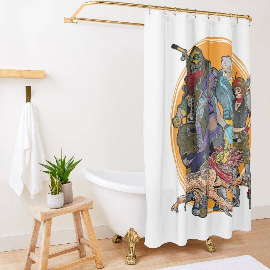 Borderlands 3  Fl4K Beastmaster Amara Siren Moze Gunner Zane Operative Iron Bear Guard Skag Shower Curtain Official Borderlands Merch