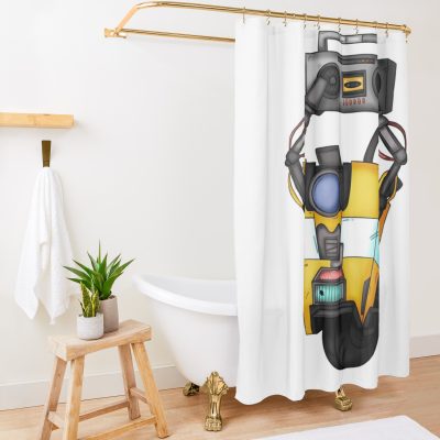 Borderlands Boombox Claptrap Shower Curtain Official Borderlands Merch