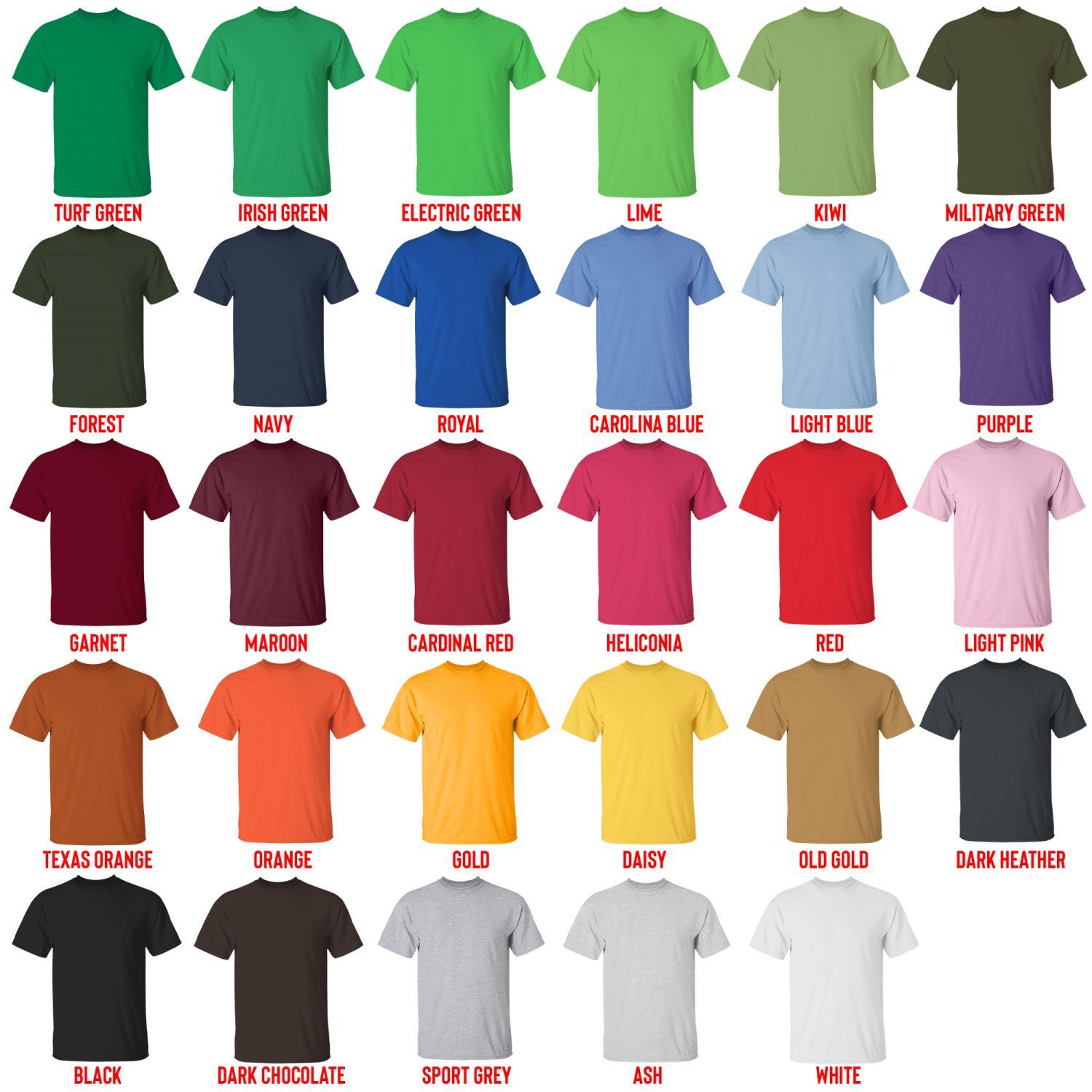 t shirt color chart - Borderlands Shop